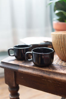  Black Espresso Cups-Set of 2